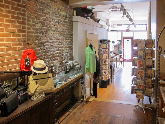 Exposed brick retail interior