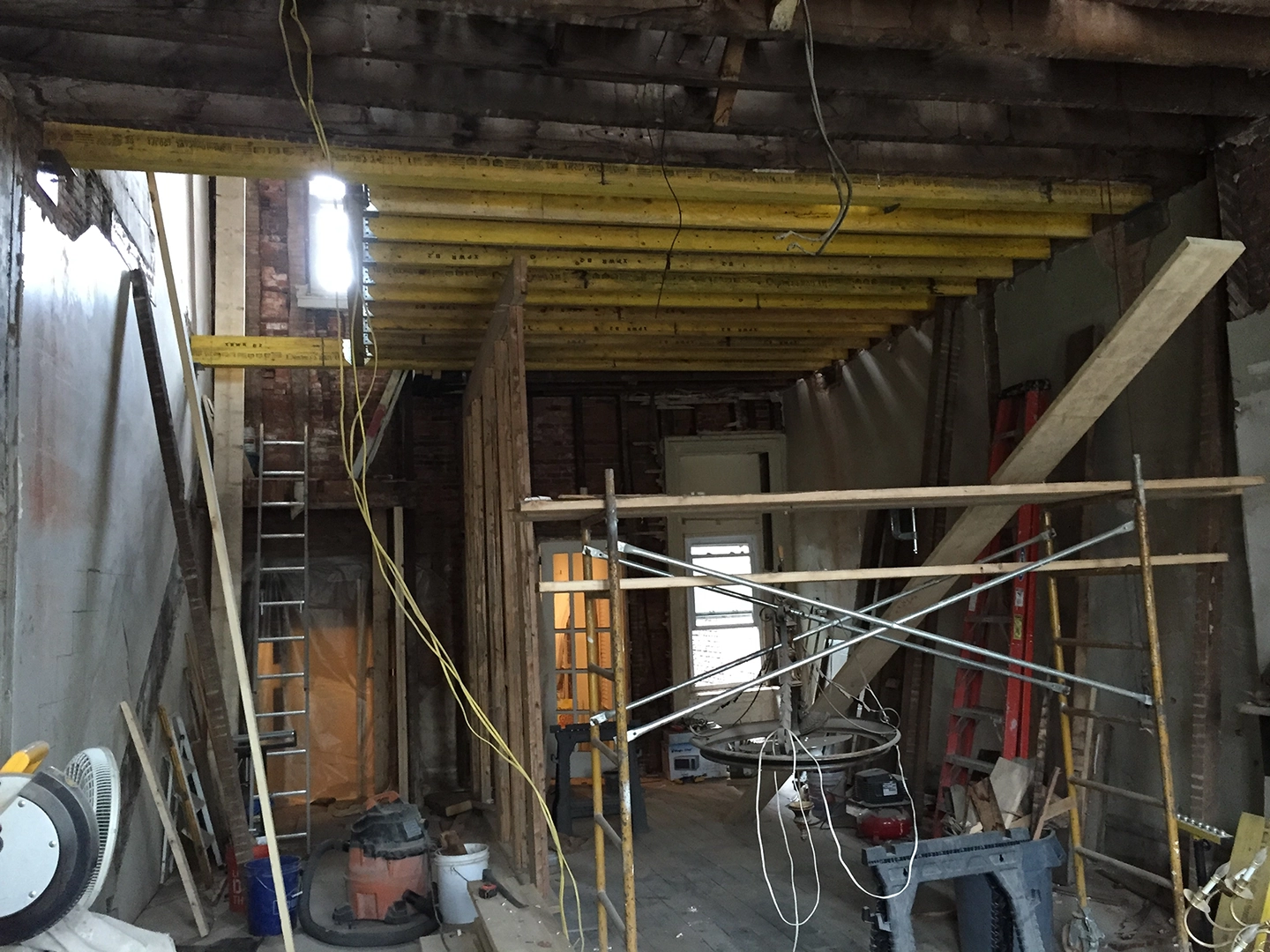 Structural work during renovation