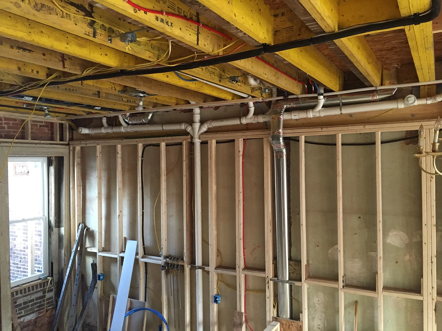 Mechanical rough-ins during renovation